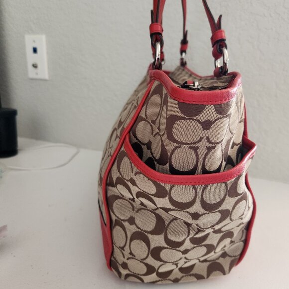 Euc Coach Carrie Khaki Shoulder Bag Tote Purse - Picture 3 of 16